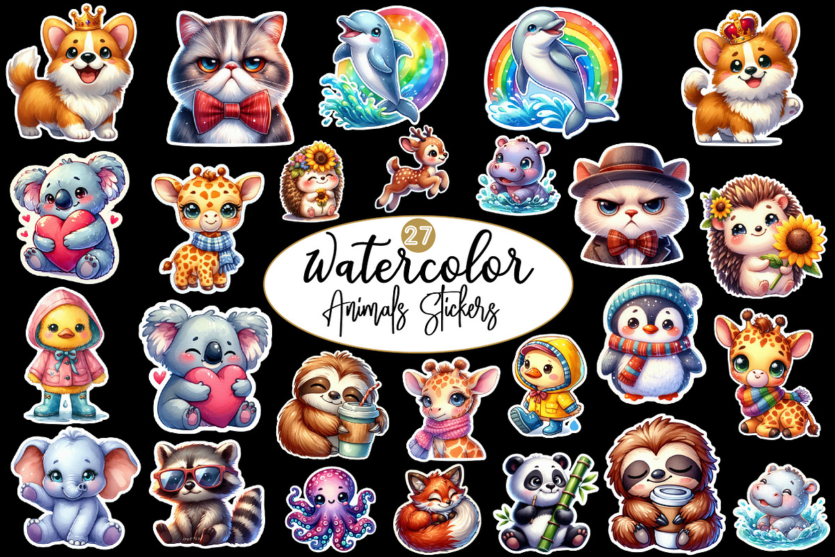 Animals Stickers clipart, an Animal Illustration by Designworld (Photo 1 of 5)
