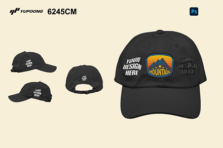 Dad Cap Mockup Yupoong 6245CM, a Hat Mockup by Infinity Mockups