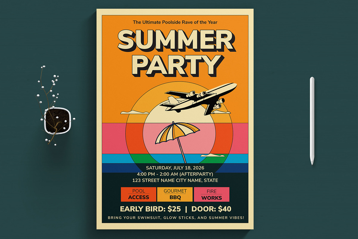 Summer Party Flyer, a Flyer Template by MightyDesign (Photo 1 of 8)