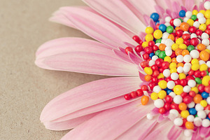 Pink Flower, Candy Cake, Colorful