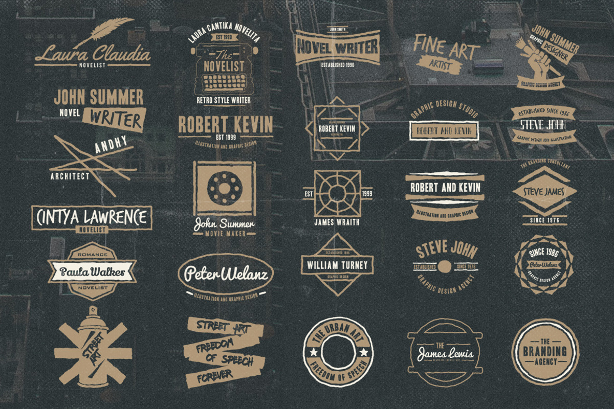 50 Vintage Personal Logo, a Branding & Logo Template by TSV Creative (Photo 3 of 6)