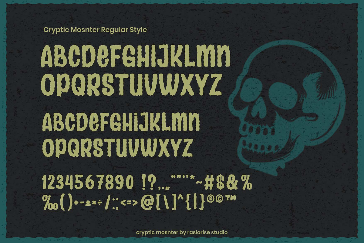 Cryptic Monster a Hallowen Font, a Blackletter Font by Rasiorise Studio (Photo 12 of 12)