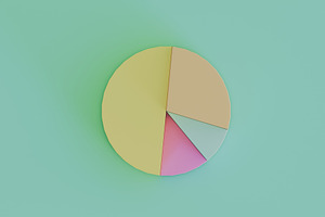 Pastel pie chart on mint green background, a Business Photo by RF Images