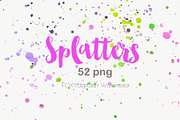 Watercolor paint splatter ink spill, a Texture Graphic by FOXYdigitalart (Thumbnail 2 of 4)