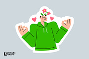 Calming Mind Vector Illustration, a Person Illustration by Bilicube Studio (Thumbnail 3 of 3)