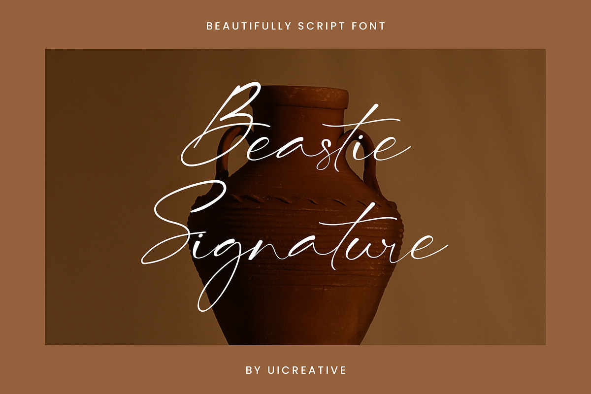 Beastie Signature Font, a Handwritten Font by UICreative (Photo 1 of 13)