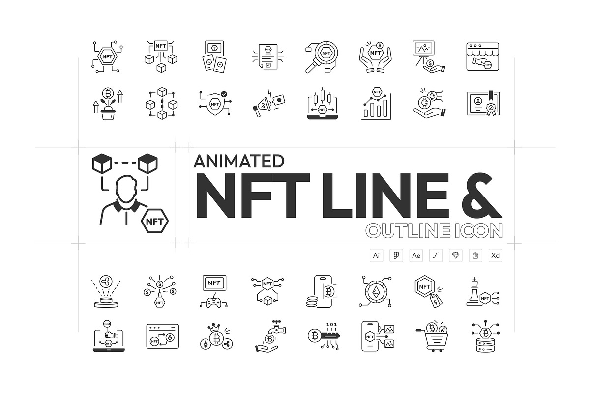 Linear NFT Icons, an Outline Icon by Prosymbols (Photo 1 of 7)
