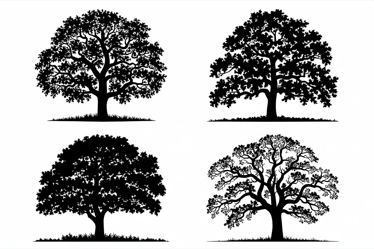 Four unique tree silhouettes, design, an Illustration by Amazin_art (Photo 11 of 11)