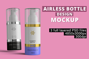 Airless Pump Cosmetic Bottle Mockup
