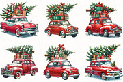 Christmas Car Watercolor Clipart, an Illustration by OK Design (Thumbnail 4 of 5)
