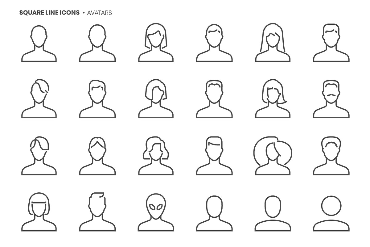 Square line icons, an Outline Icon by Howcolour (Photo 8 of 85)