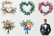 Cute Wedding Clipart, an Illustration by DreamCafeArt (Thumbnail 2 of 7)