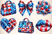 Watercolor 4th Of July Clipart, an Illustration by Digital Artistic99 (Thumbnail 3 of 9)