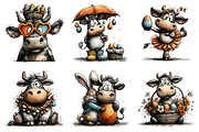 Funny Easter Cow Clipart, an Illustration by Dream Creation (Thumbnail 6 of 6)