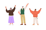 Happy people with raised hands up, a Person Illustration by Good Studio (Thumbnail 11 of 12)