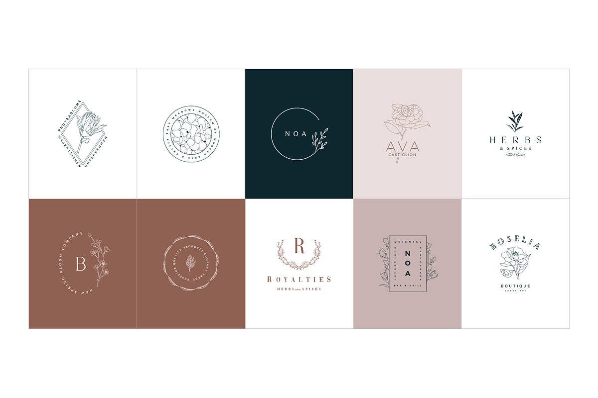 50 Botanical Floral Logos, a Branding & Logo Template by Graphicdome (Photo 6 of 10)