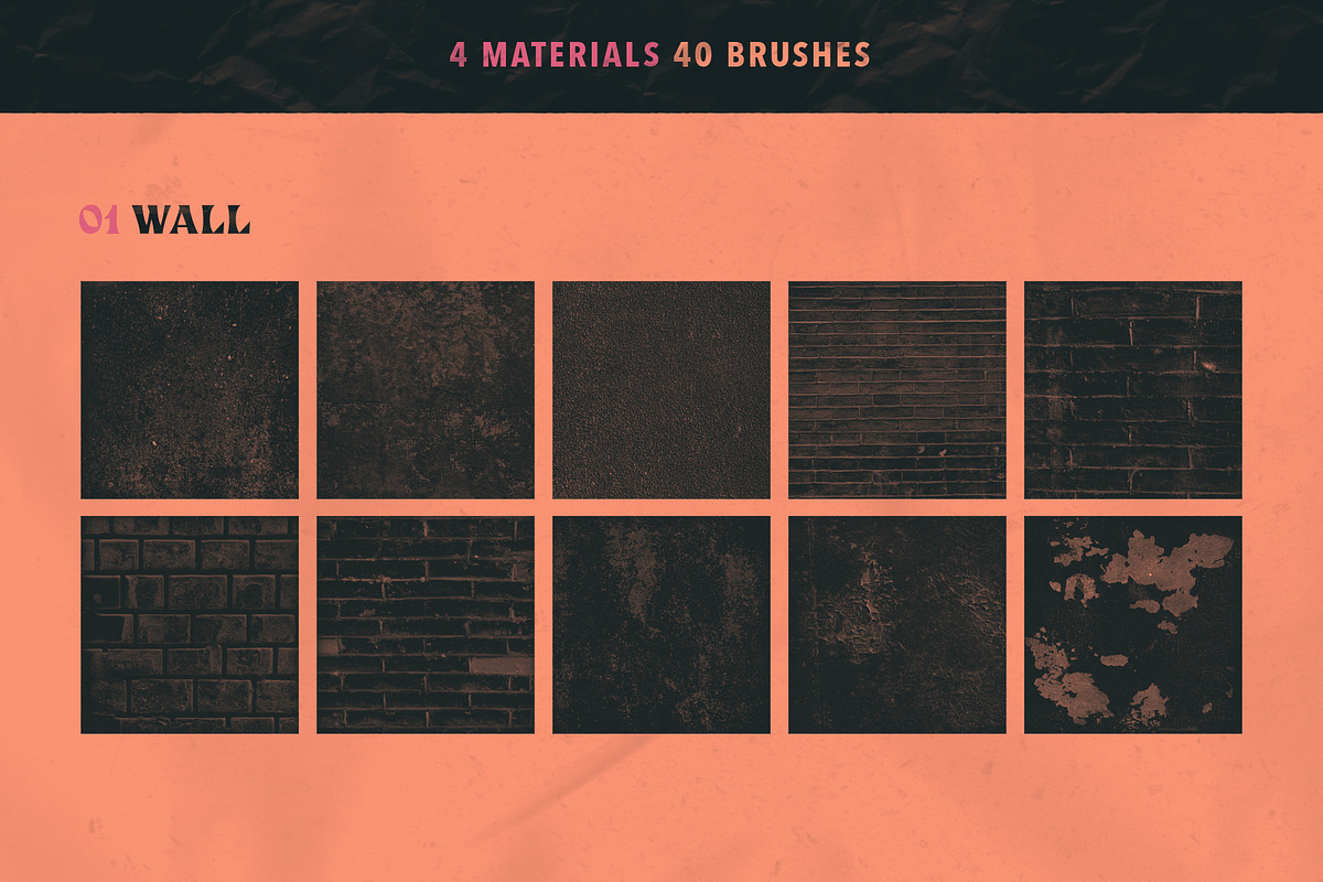 Material Texture Brushes Procreate, a Brush Add-On by Mixergraph (Photo 4 of 10)