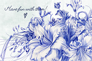 12 Ballpen Flower Illustrations PNG, a Decorative Illustration by Loony Dream Designs (Thumbnail 5 of 5)
