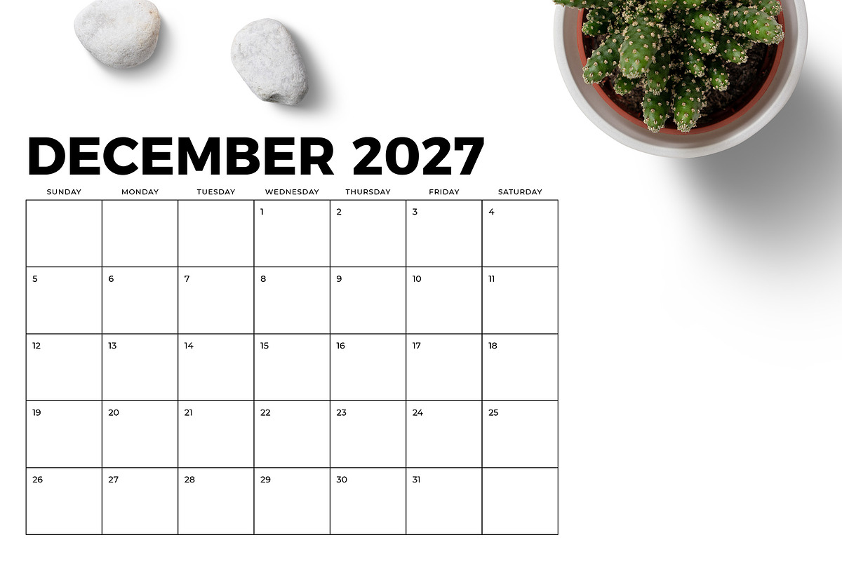 2027 8.5 x 11 Inch Calendar Template, a Stationery Template by Running With Foxes (Photo 5 of 5)