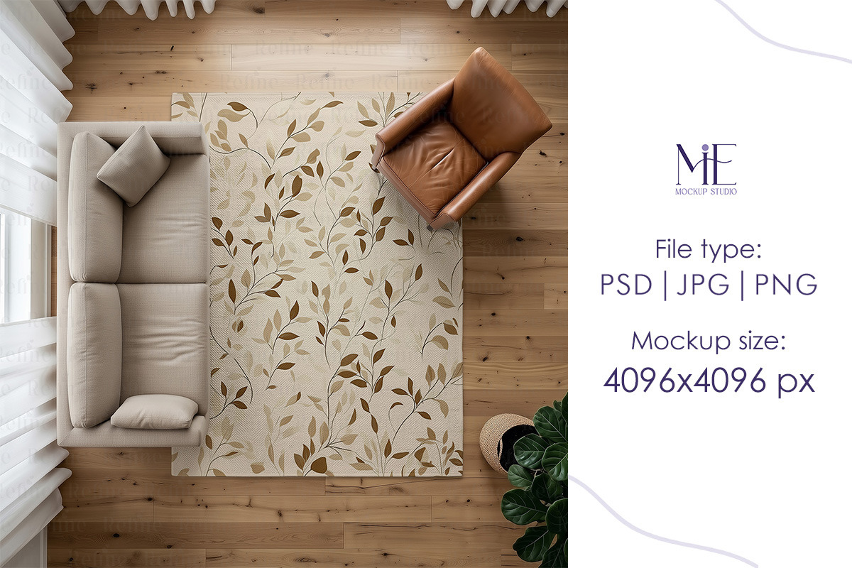 Rug Mockup Living Room Carpet, a Mockup by Mie Mockup Studio (Photo 8 of 8)