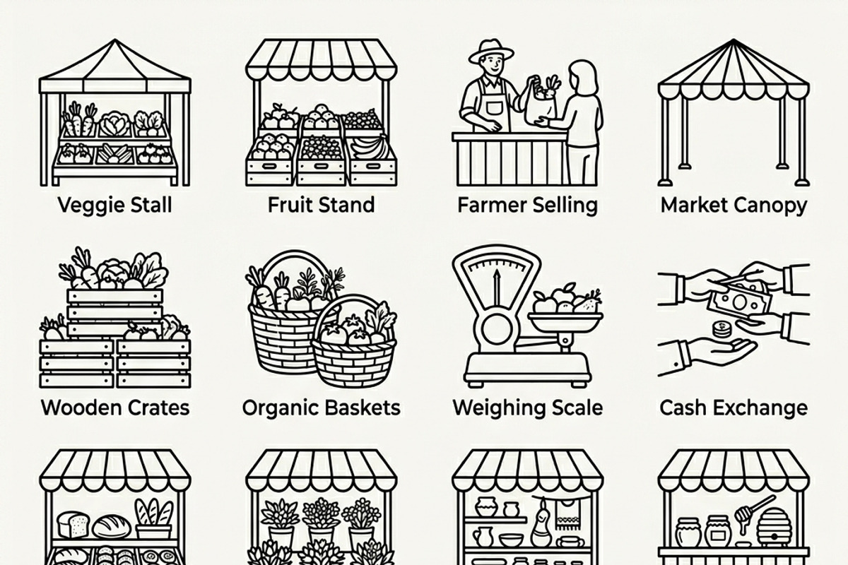 42 Farmers Market Icon Set, an Outline Icon by adenpinkstore (Photo 1 of 11)