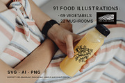 BUNDLE - Vegetables & Mushrooms, a Food Illustration by Yevheniia (Thumbnail 10 of 10)