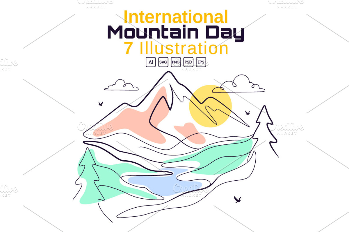 7 International Mountain Day, a Seasonal Illustration by denayunebgt (Photo 1 of 4)