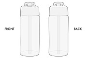 Plastic Water Bottle Mockup Vector, a Cups & Container Mockup by PATTERNBASE (Thumbnail 4 of 8)