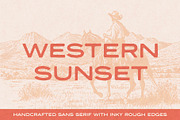 Western Sunset Sans Serif Font, a Sans Serif Font by Lanastace Studio (Thumbnail 1 of 12)