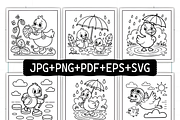 Bold and Easy Ducks Life Coloring, a Decorative Illustration by Ink Gallery (Thumbnail 2 of 8)