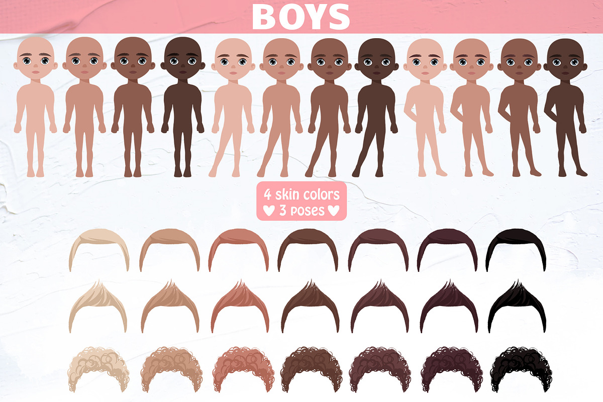 Character Creator! Boys & Girls, a Decorative Illustration by Yana Lesiuk (Photo 4 of 12)