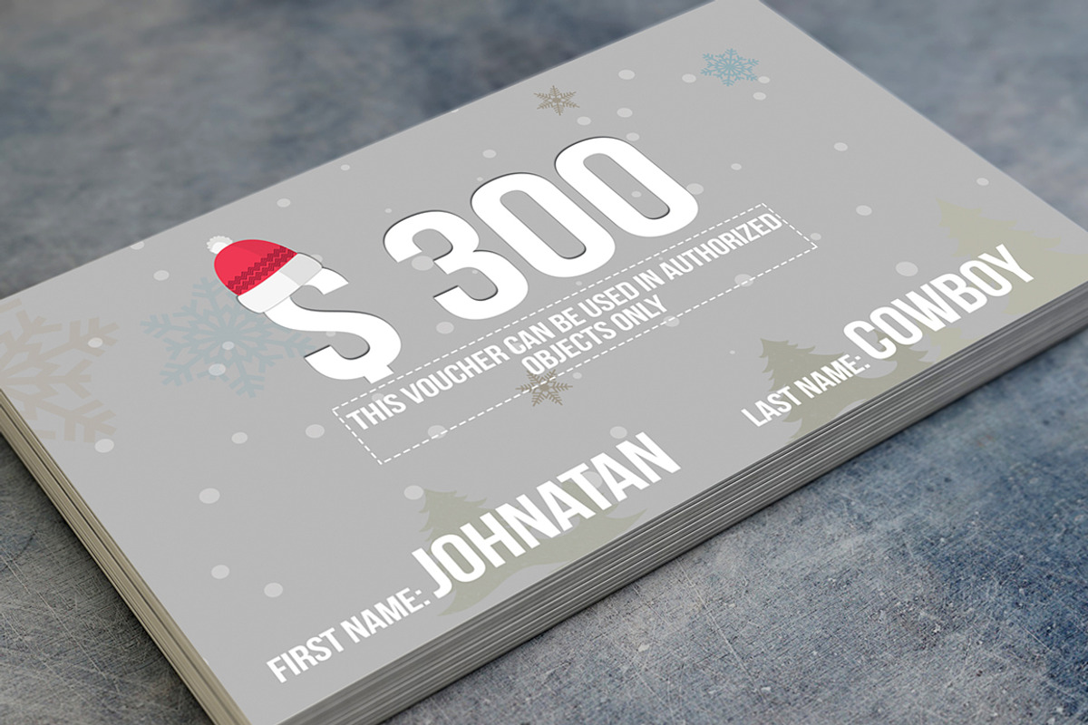 Christmas Gift Voucher, a Card Template by Konakchiev (Photo 2 of 5)