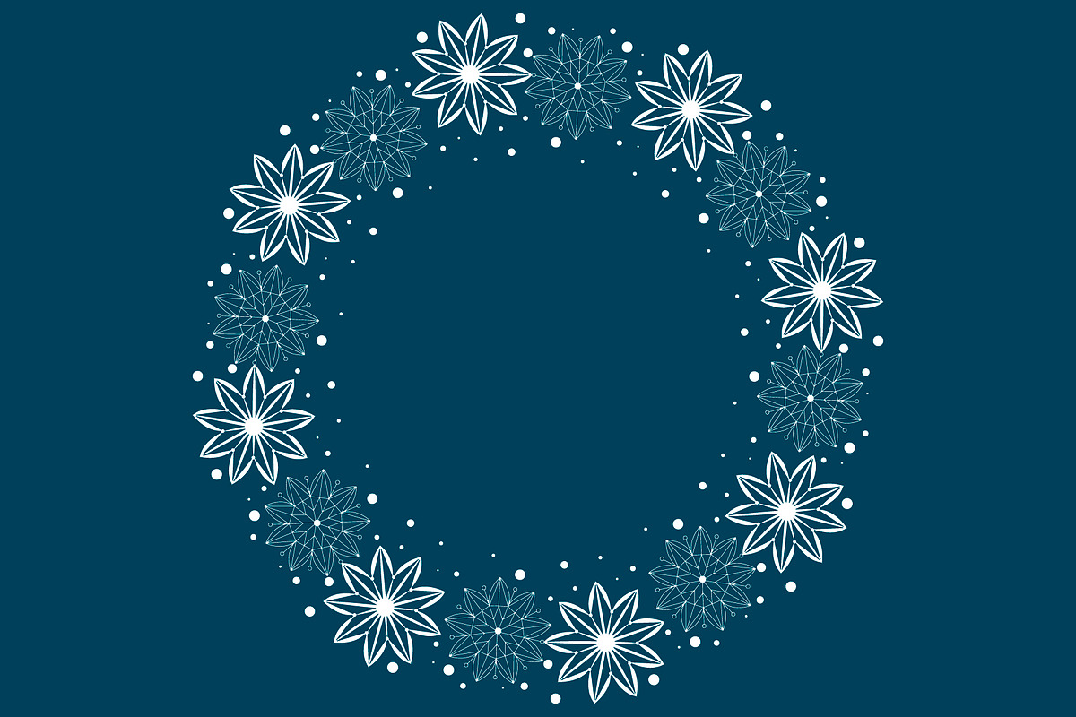 Round frames of white snowflakes, a Decorative Illustration by Tati_Kli (Photo 2 of 4)
