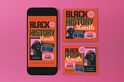 Orange Black History Month Flyer Set, a Flyer Template by graphicook (Thumbnail 3 of 3)