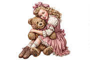 Girl With Teddy Bear Clipart PNG, a Person Illustration by Memories By Lea (Thumbnail 7 of 20)