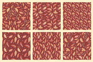 6 Autumnal Patterns Clipart