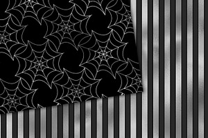 Black & Silver Halloween Patterns