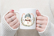 Whimsical Christmas Snowman Clipart, an Illustration by designcity5 (Thumbnail 4 of 5)