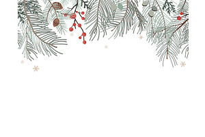 Christmas floral frame border, Happy, an Object Illustration by Toltemara