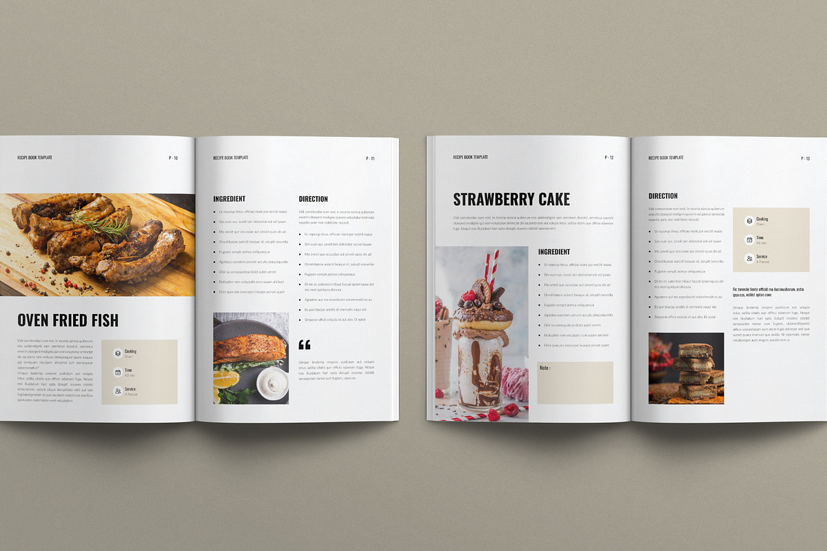 Recipe Book Template, a Brochure Template by E-Type