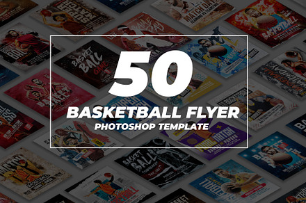 50 Basketball Flyer Template Bundle