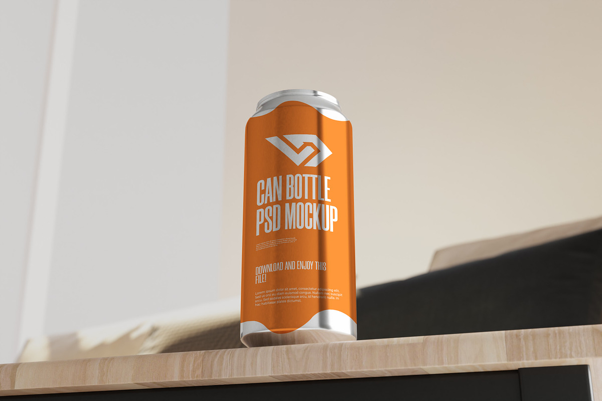 Drink Can PSD Mockup, a Packaging Mockup by Viswal Studio (Photo 1 of 2)