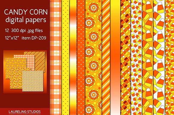 CANDY CORN digital paper preview 3