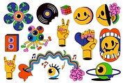 Mix Retro Element Set, an Object Illustration by Invisual Studio (Thumbnail 3 of 8)