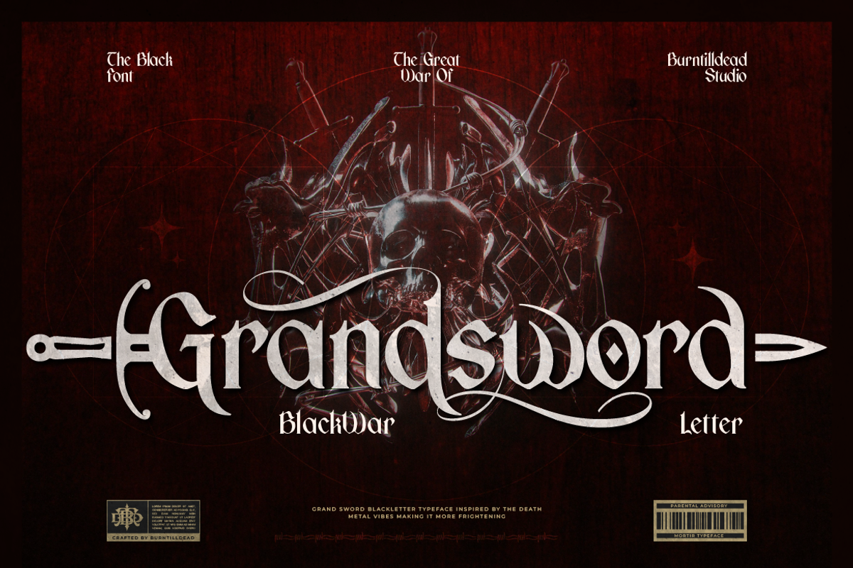 Grandsword, a Blackletter Font by Burntilldead (Photo 1 of 9)