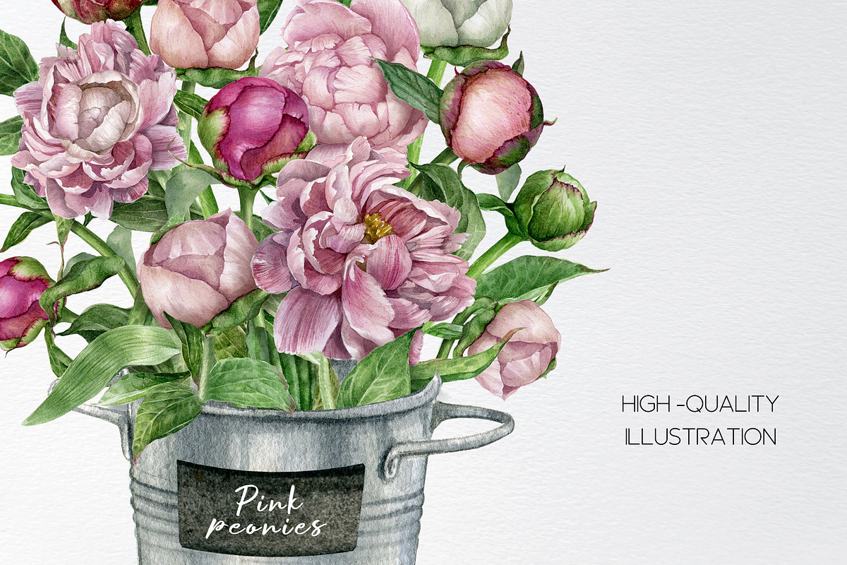 Watercolor flower market truck cart, an Object Illustration by yana.fefelova (Photo 4 of 5)