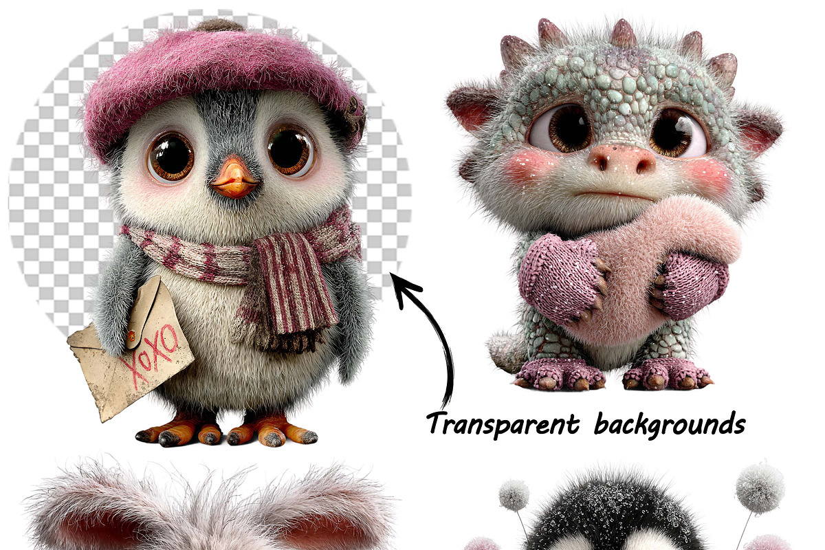 Whimsical Animal Valentine Clipart, a Graphic by one-touch (Photo 5 of 9)