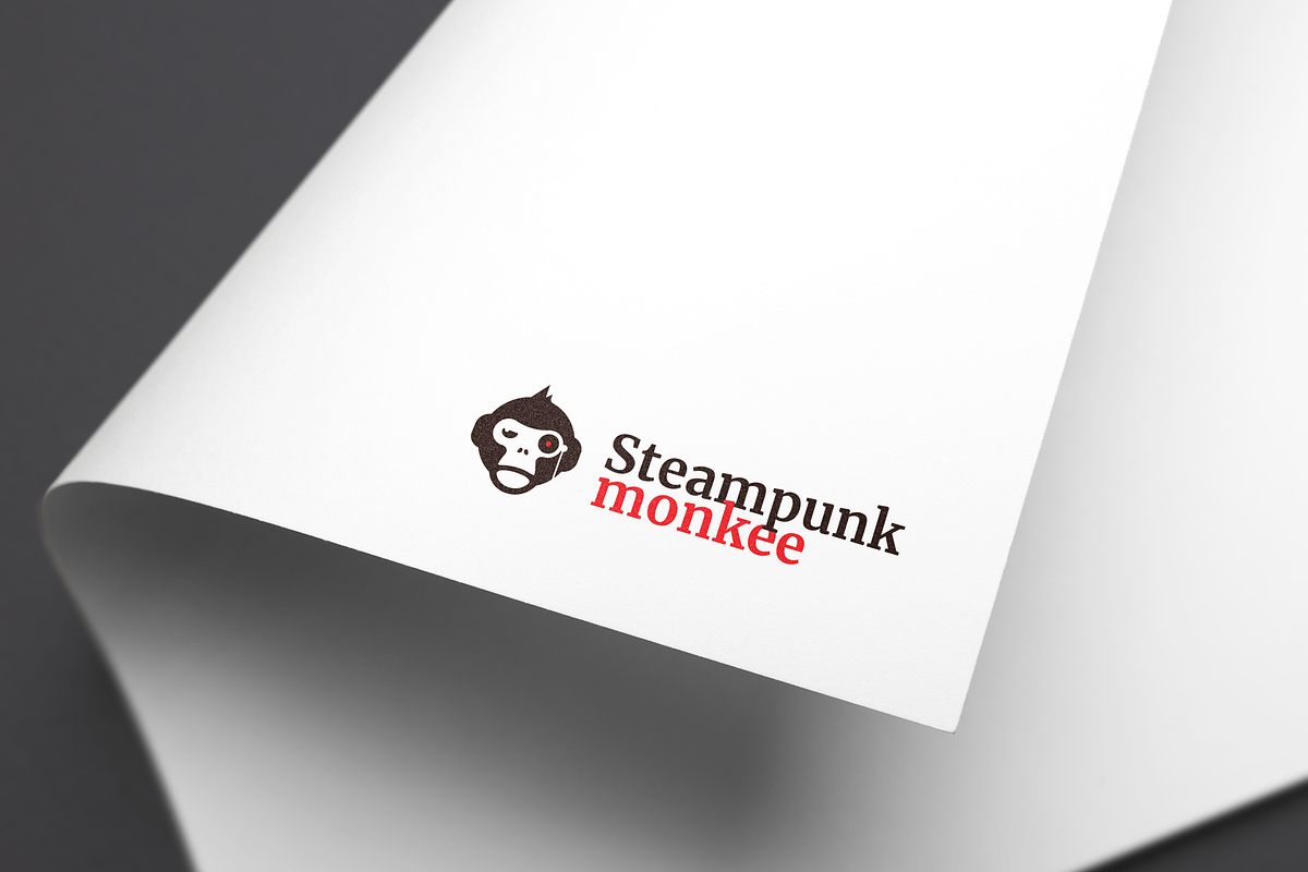 Steampunk monkee logo template, a Branding & Logo Template by Triptic • Online store (Photo 2 of 5)