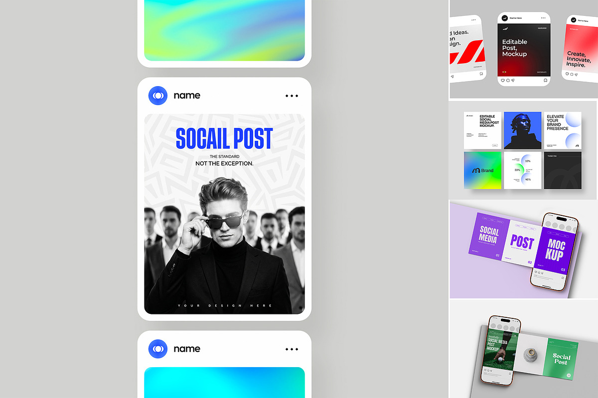 Social Media Post Mockup Bundle, an Advertising Mockup by graphypix (Photo 1 of 13)