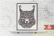 Ornamental Hand Drawn Lynx, an Animal Illustration by alexrockheart (Thumbnail 2 of 3)